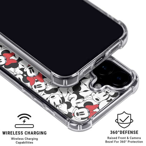 Disney Minnie Mouse Red Color Pop Face Pattern iPhone 17 Clear Case
