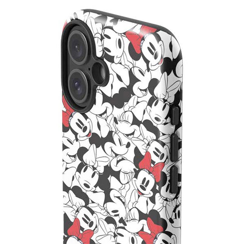 Disney Minnie Mouse Red Color Pop Face Pattern iPhone 17 Impact Case