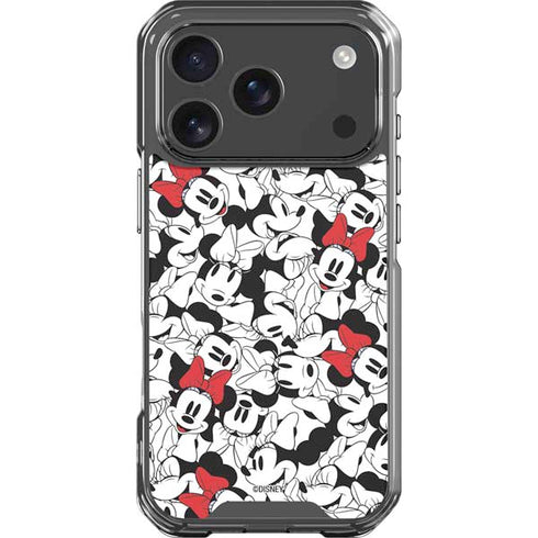 Disney Minnie Mouse Red Color Pop Face Pattern iPhone 17 Pro Clear Case