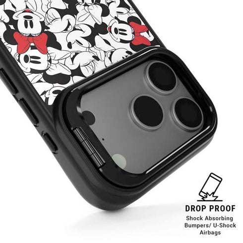 Disney Minnie Mouse Red Color Pop Face Pattern iPhone 17 Pro Kickstand Case