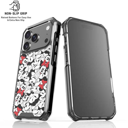 Disney Minnie Mouse Red Color Pop Face Pattern iPhone 17 Pro Max Clear Case