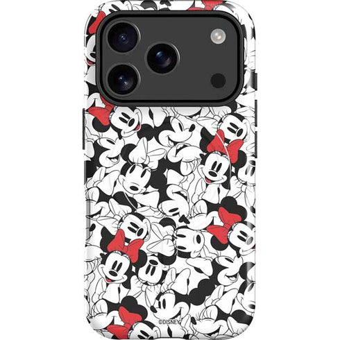 Disney Minnie Mouse Red Color Pop Face Pattern iPhone 17 Pro Max Magsafe Impact Case