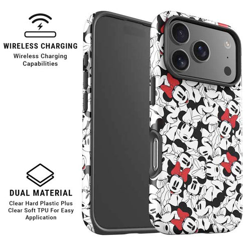 Disney Minnie Mouse Red Color Pop Face Pattern iPhone 17 Pro Max Magsafe Impact Case