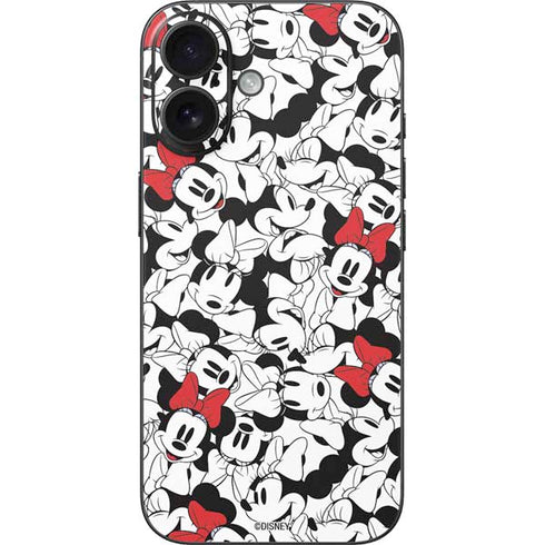 Disney Minnie Mouse Red Color Pop Face Pattern iPhone 17 Skin