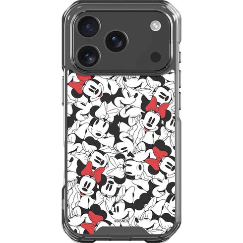 Disney Minnie Mouse Red Color Pop Face Pattern iPhone 18 Pro Clear Case