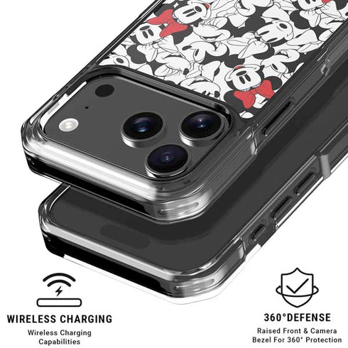 Disney Minnie Mouse Red Color Pop Face Pattern iPhone 18 Pro Clear Case