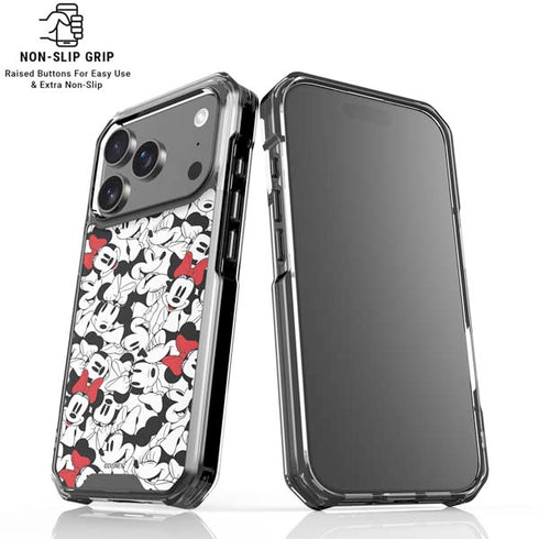 Disney Minnie Mouse Red Color Pop Face Pattern iPhone 18 Pro Clear Case