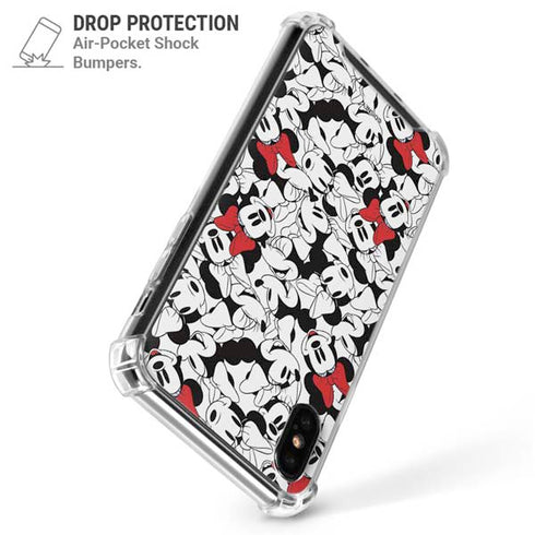 Disney Minnie Mouse Red Color Pop Face Pattern iPhone X/XS Clear Case