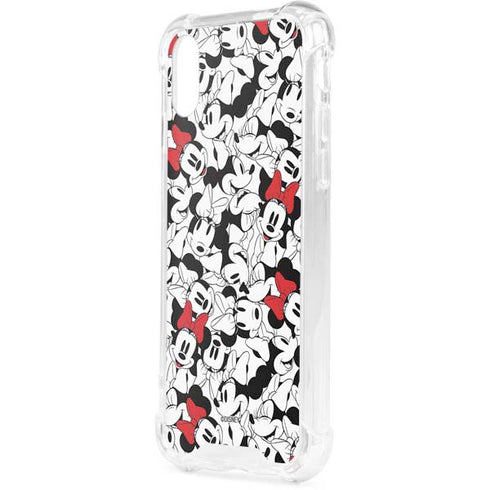 Disney Minnie Mouse Red Color Pop Face Pattern iPhone XS Clear Case