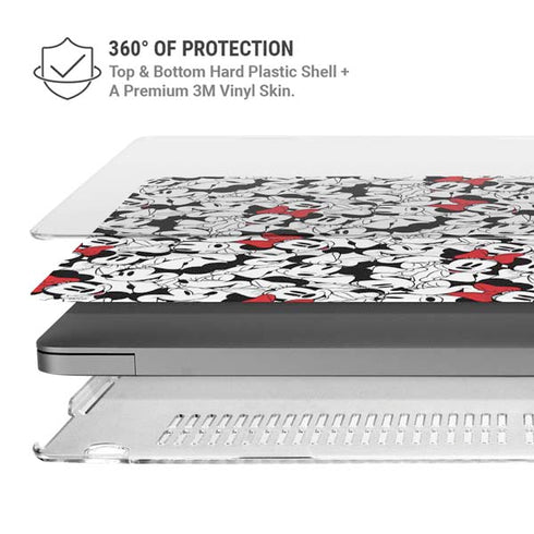 Disney Minnie Mouse Red Color Pop Face Pattern MacBook Pro 14in (2021-24) Case plus Skin