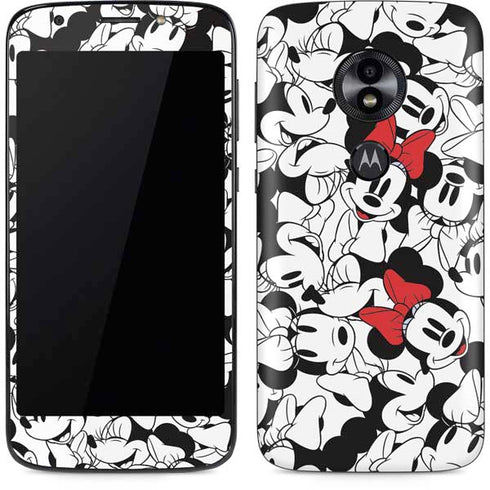 Disney Minnie Mouse Red Color Pop Face Pattern Moto E5 Play Skin