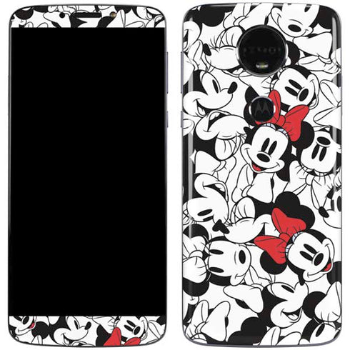 Disney Minnie Mouse Red Color Pop Face Pattern Moto E5 Plus Skin
