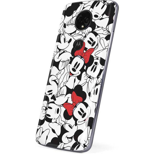 Disney Minnie Mouse Red Color Pop Face Pattern Moto E5 Plus Skin