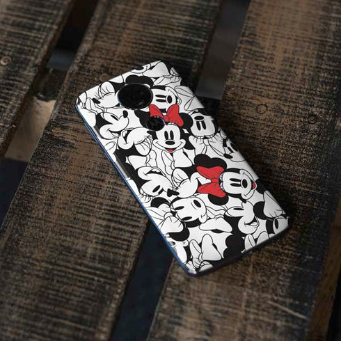 Disney Minnie Mouse Red Color Pop Face Pattern Moto E5 Plus Skin