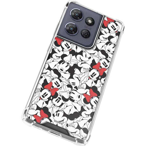 Disney Minnie Mouse Red Color Pop Face Pattern Moto G 5G (2025) Clear Case