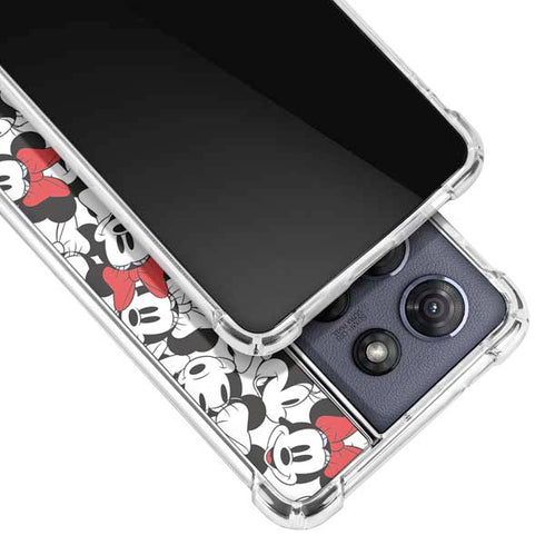 Disney Minnie Mouse Red Color Pop Face Pattern Moto G 5G (2025) Clear Case