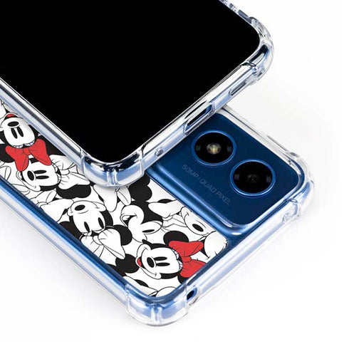 Disney Minnie Mouse Red Color Pop Face Pattern Moto G Play 4G (2024) Clear Case