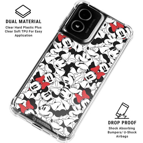Disney Minnie Mouse Red Color Pop Face Pattern Moto G Power 5G (2024) Clear Case