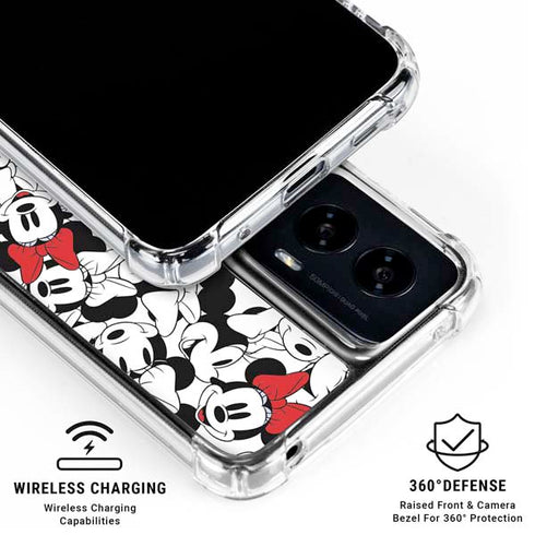 Disney Minnie Mouse Red Color Pop Face Pattern Moto G Power 5G (2024) Clear Case