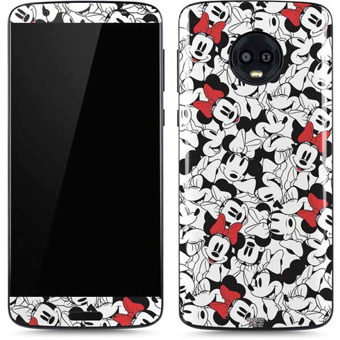 Disney Minnie Mouse Red Color Pop Face Pattern Moto G6 Skin