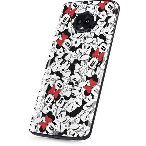 Disney Minnie Mouse Red Color Pop Face Pattern Moto G6 Skin