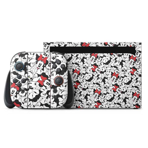 Disney Minnie Mouse Red Color Pop Face Pattern Nintendo Skins