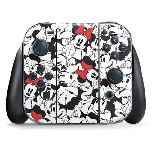 Disney Minnie Mouse Red Color Pop Face Pattern Nintendo Skins