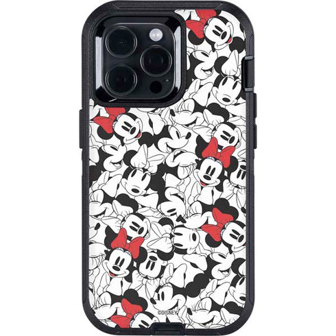 Disney Minnie Mouse Red Color Pop Face Pattern Otterbox Defender iPhone Skin
