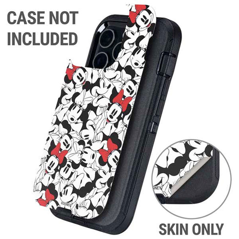 Disney Minnie Mouse Red Color Pop Face Pattern Otterbox Defender iPhone Skin