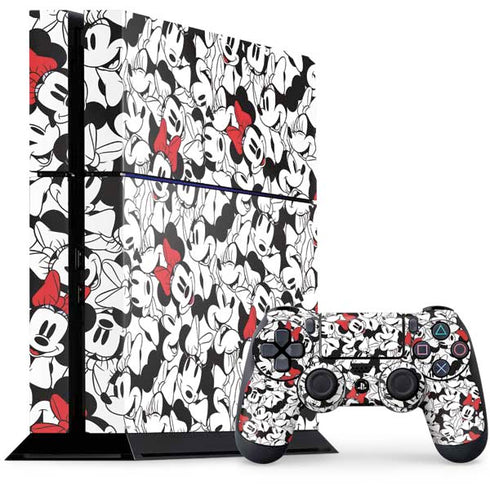 Disney Minnie Mouse Red Color Pop Face Pattern PlayStation PS4 Skins
