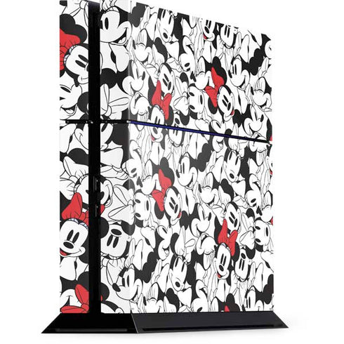 Disney Minnie Mouse Red Color Pop Face Pattern PlayStation PS4 Skins