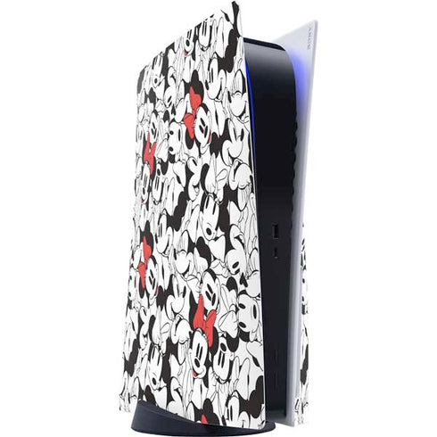 Disney Minnie Mouse Red Color Pop Face Pattern PlayStation PS5 Skins