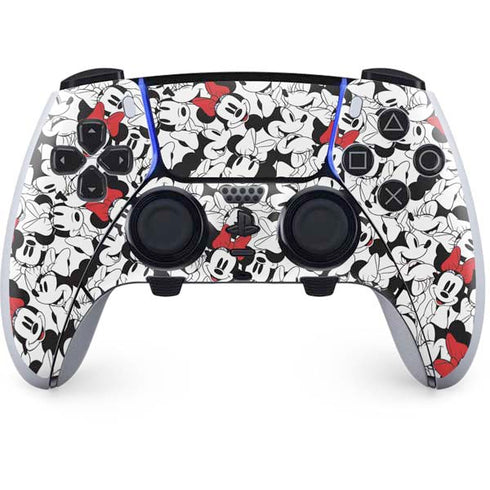 Disney Minnie Mouse Red Color Pop Face Pattern PS5 DualSense Edge Pro Controller Skin
