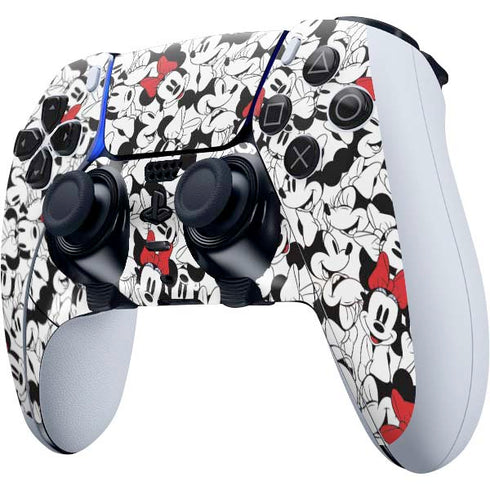 Disney Minnie Mouse Red Color Pop Face Pattern PS5 DualSense Edge Pro Controller Skin