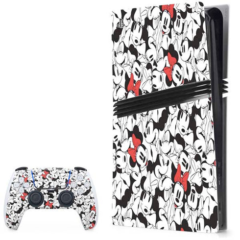 Disney Minnie Mouse Red Color Pop Face Pattern PlayStation PS5 Skins