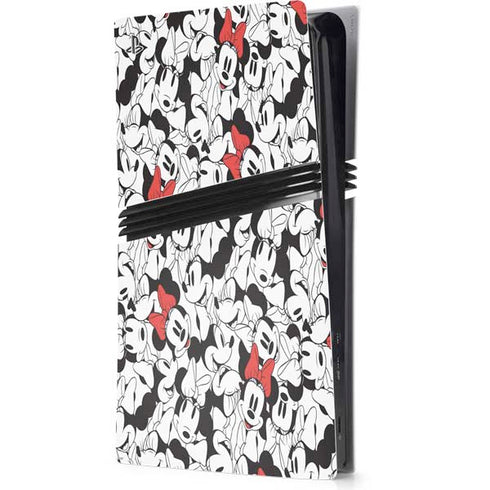 Disney Minnie Mouse Red Color Pop Face Pattern PlayStation PS5 Skins