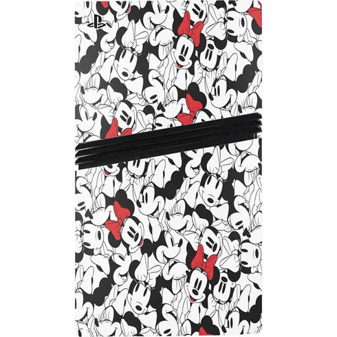 Disney Minnie Mouse Red Color Pop Face Pattern PS5 Pro Console Skin