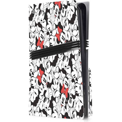 Disney Minnie Mouse Red Color Pop Face Pattern PlayStation PS5 Skins