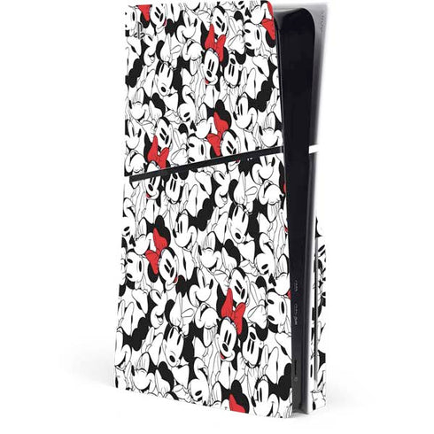 Disney Minnie Mouse Red Color Pop Face Pattern PlayStation PS5 Skins