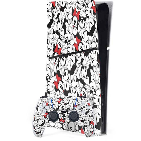 Disney Minnie Mouse Red Color Pop Face Pattern PlayStation PS5 Skins