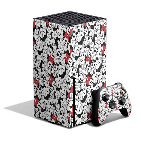 Disney Minnie Mouse Red Color Pop Face Pattern Xbox Series X Skins