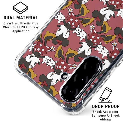 Disney Minnie Mouse Dancing Pattern Galaxy A36 5G Clear Case