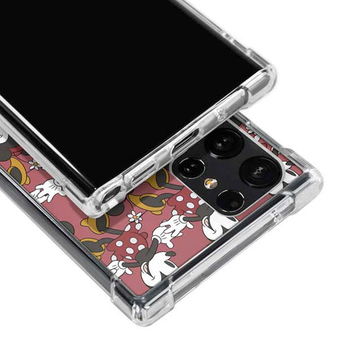 Disney Minnie Mouse Dancing Pattern Galaxy S23 Ultra Clear Case