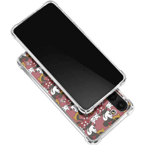 Disney Minnie Mouse Dancing Pattern Galaxy S24 FE Clear Case