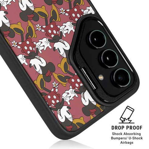 Disney Minnie Mouse Dancing Pattern Galaxy S25 Kickstand Case