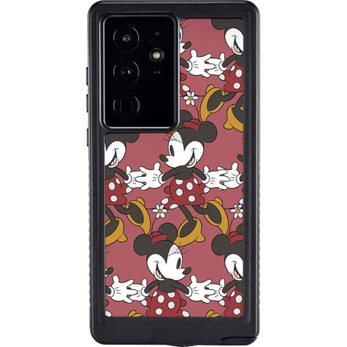 Disney Minnie Mouse Dancing Pattern Galaxy S24 Ultra Waterproof Case