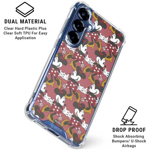 Disney Minnie Mouse Dancing Pattern Galaxy S25 Clear Case