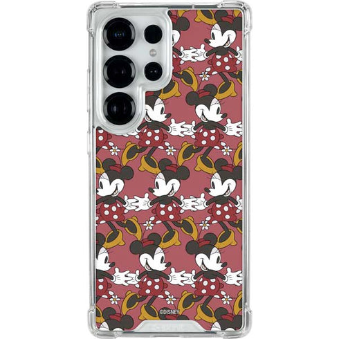 Disney Minnie Mouse Dancing Pattern Galaxy S25 Ultra Clear Case