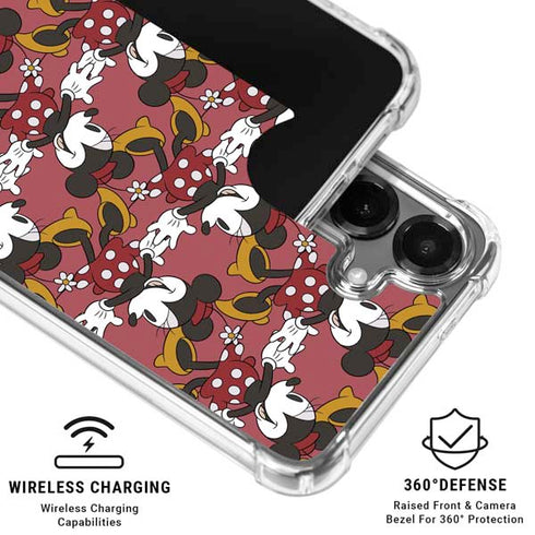 Disney Minnie Mouse Dancing Pattern Galaxy S26 Plus Clear Case