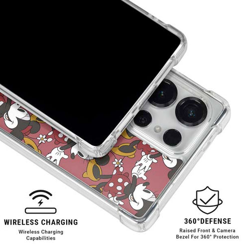 Disney Minnie Mouse Dancing Pattern Galaxy S26 Ultra Clear Case